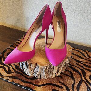 Hot Pink Suede Pumps